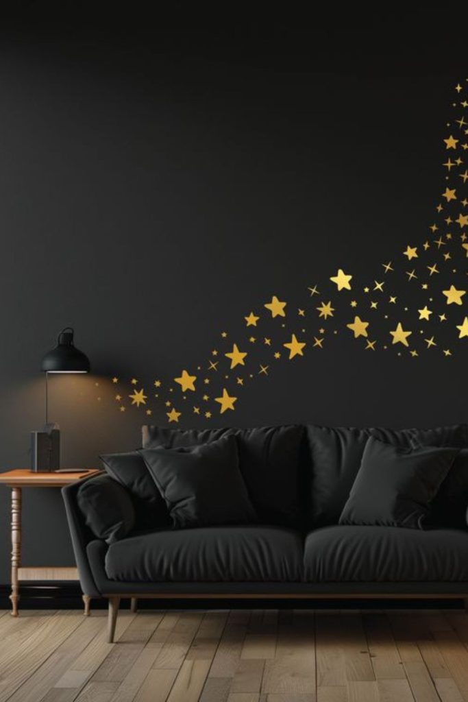 Floating star crown celestial wall display.