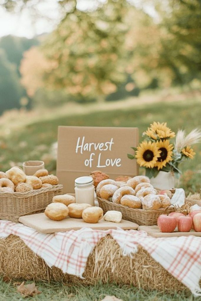 Golden wheat serene countryside baby shower