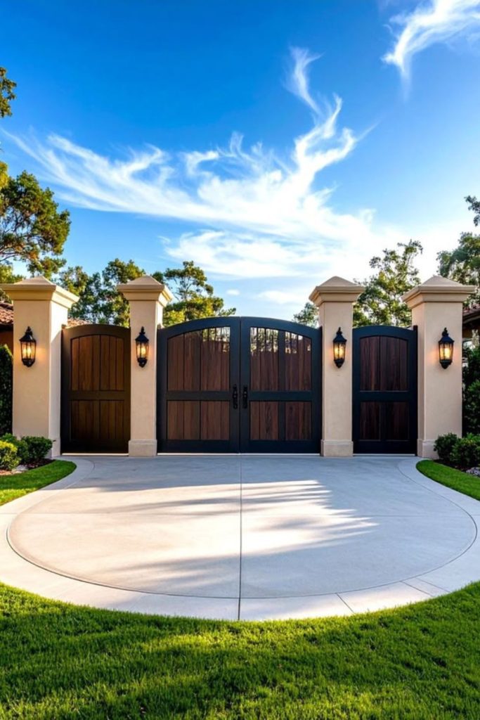 Grand mansion statement luxury driveway gate