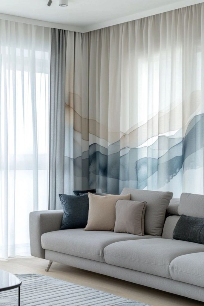 Graphite wave curtains sleek modern design