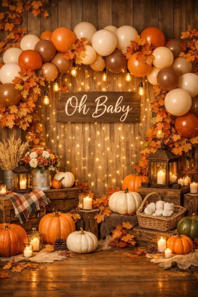 Orange balloon pumpkin dreamy sky setup