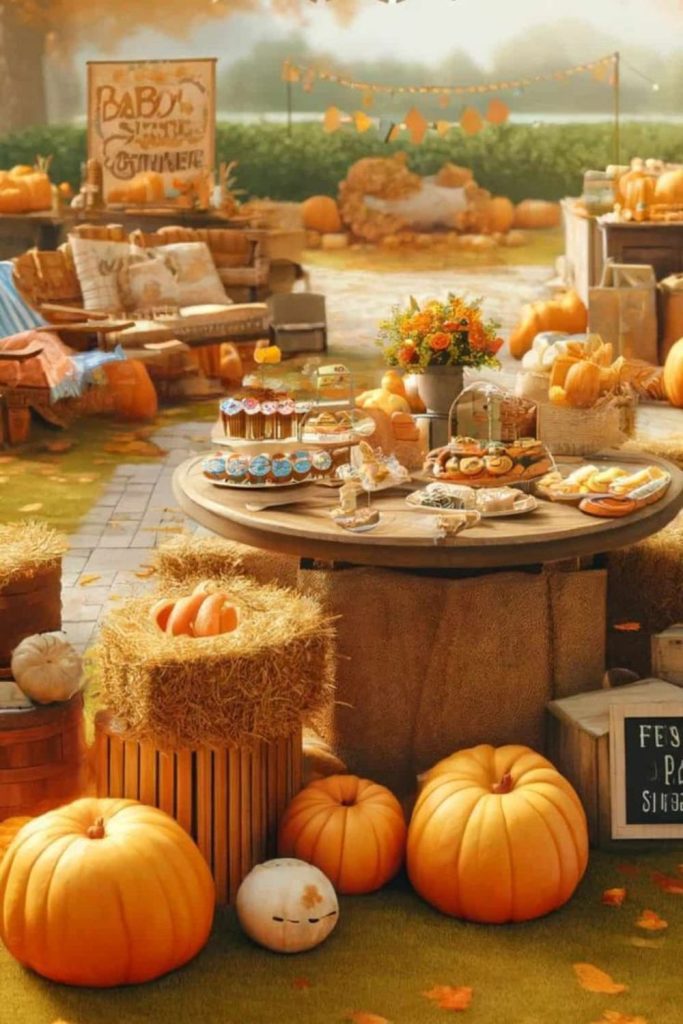 Pumpkin lounge pods cozy seating arrangement