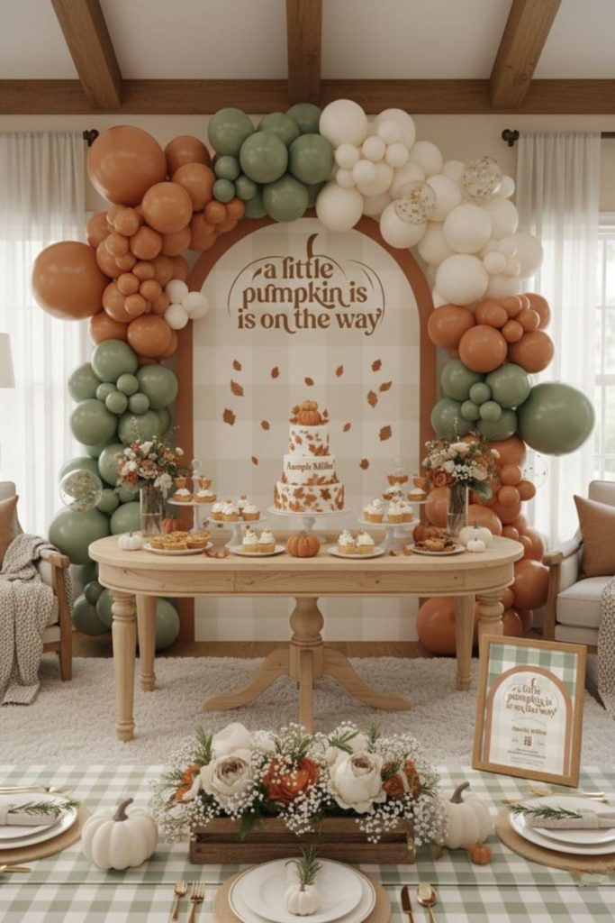 Cozy storybook pumpkin lounge seating area