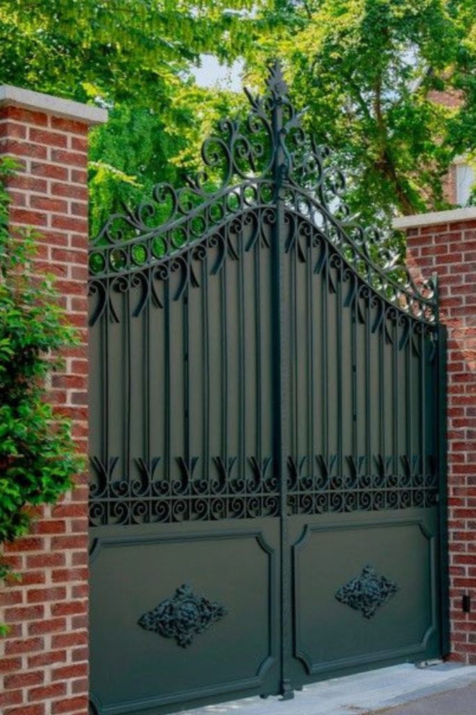 Raw steel industrial modern framed entrance gate