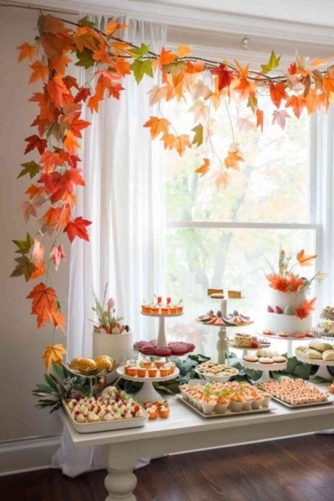 Falling leaves soft autumn themed serenity