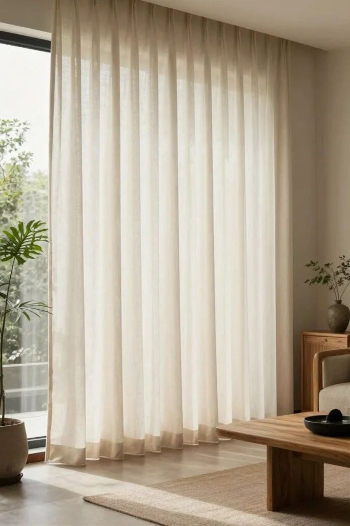 Natural linen curtains simple airy calm