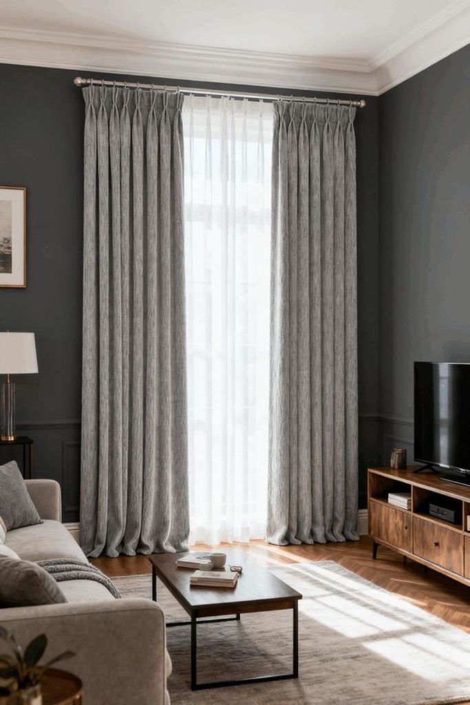 Gray acoustic curtains sound dampening design