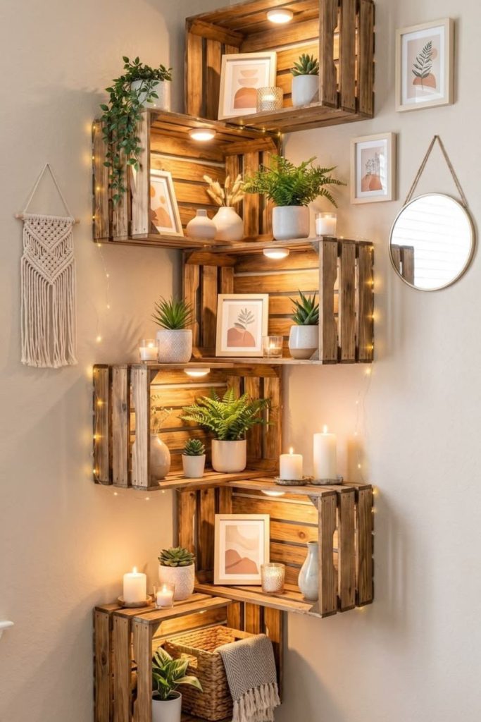 Modular cube plant shelving arrangement