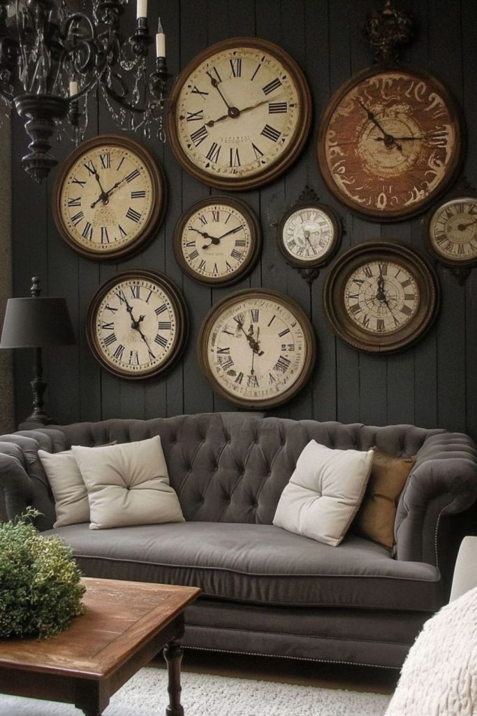Ornate celestial clock magical wall centerpiece.