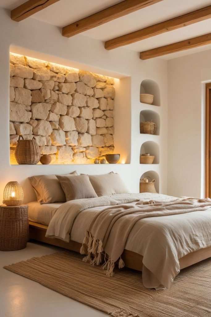 Airy linen interior with natural textures.