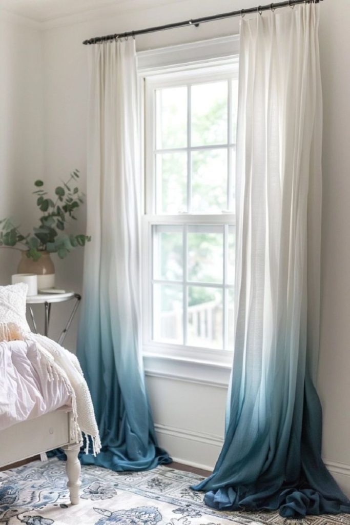 Gradient ocean curtains calming blue tones
