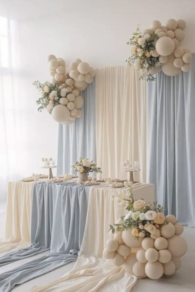 Elegant pearl baby shower party design.
