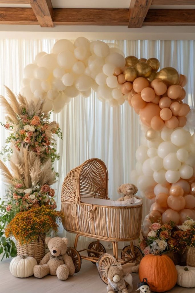 Floating pumpkin dreamy swing photo setup