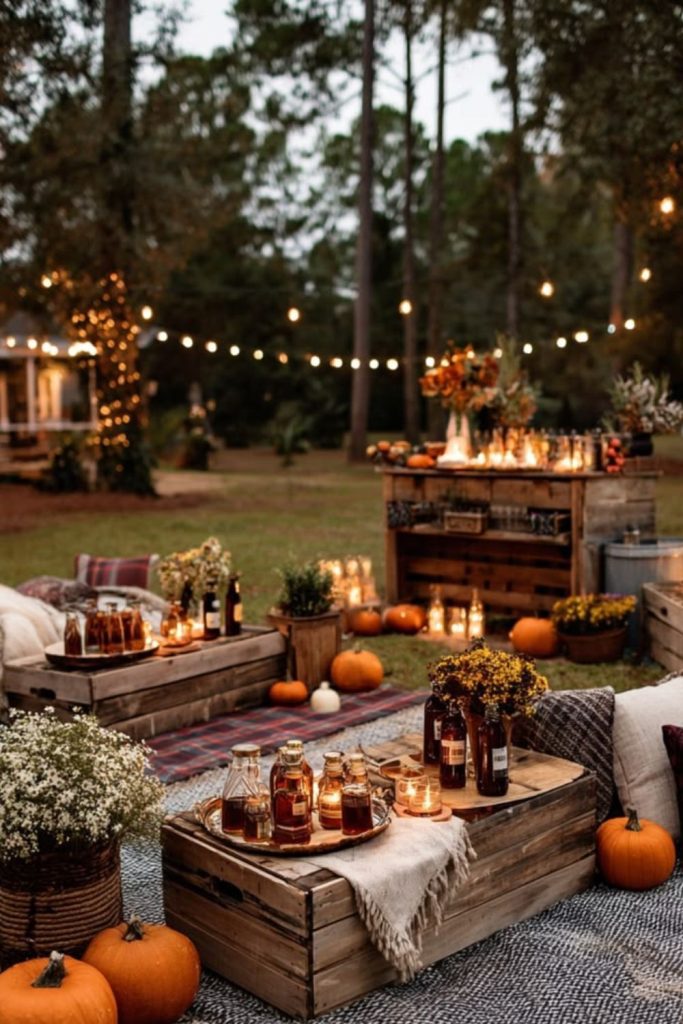 Playful pumpkin themed cozy fall celebration