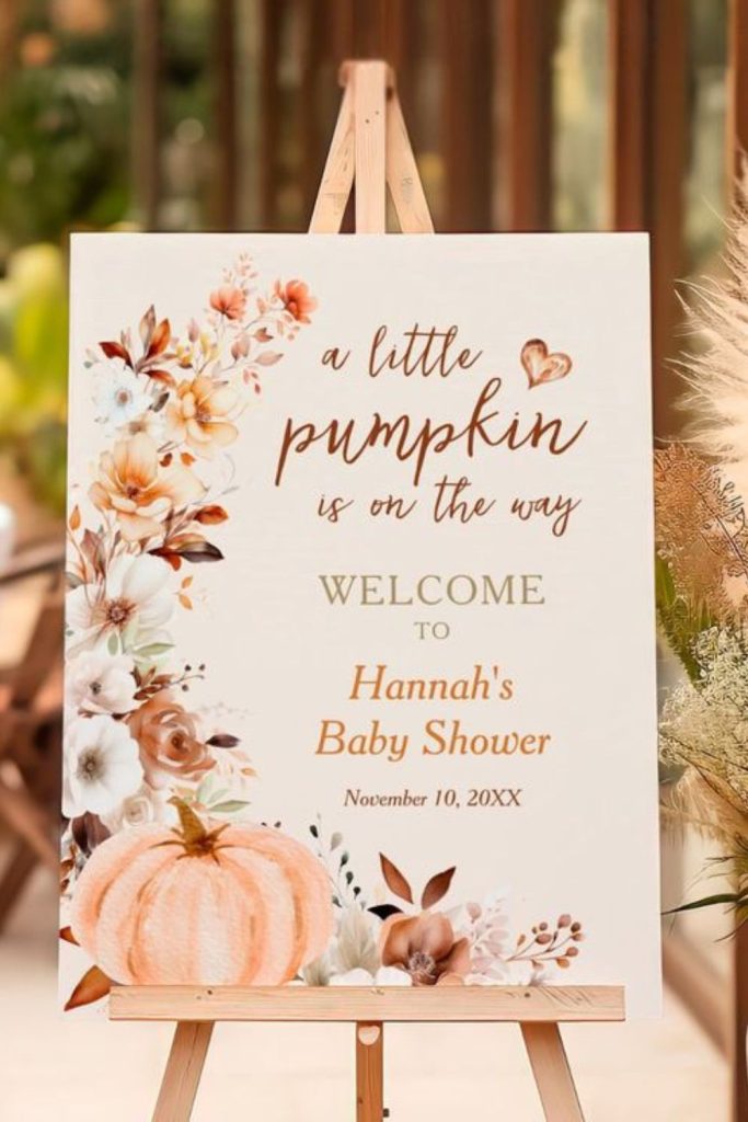 Rustic pumpkin entrance warm autumn greeting