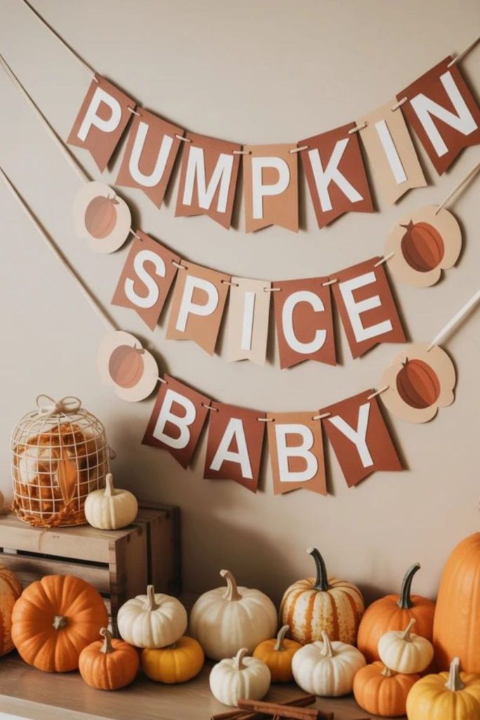 Warm café style autumn baby shower