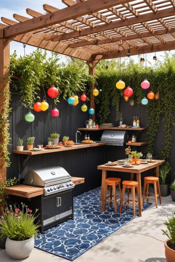 Rainforest canopy outdoor smoky grill terrace