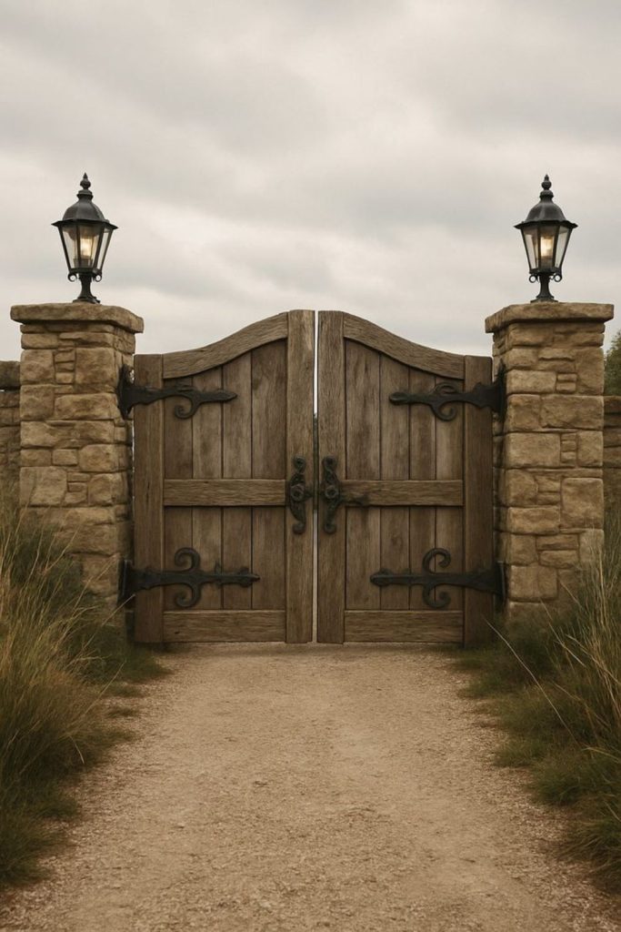 Reclaimed wood rustic countryside style gate