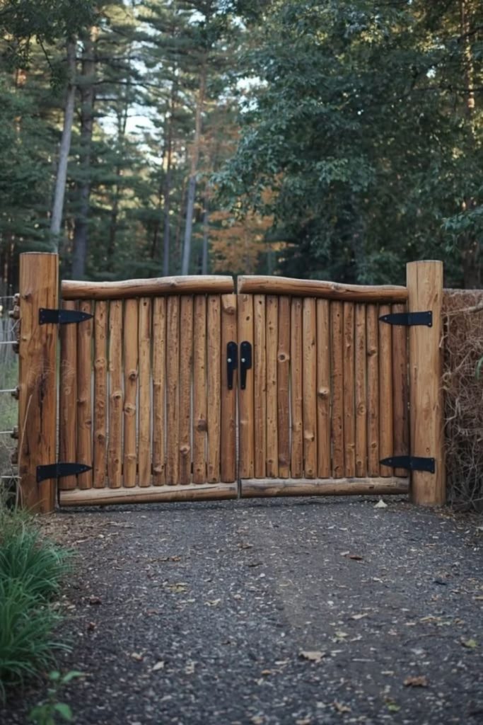 Log frame rustic countryside gate design