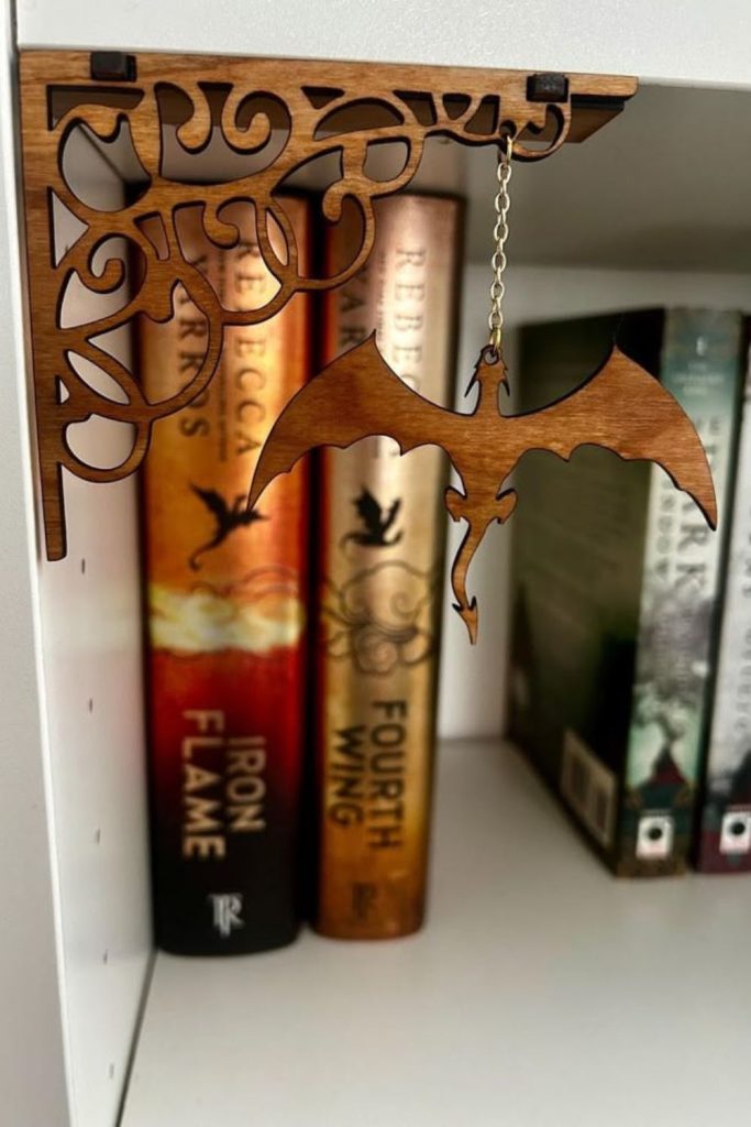 Floating spellbook shelves fantasy wall décor.