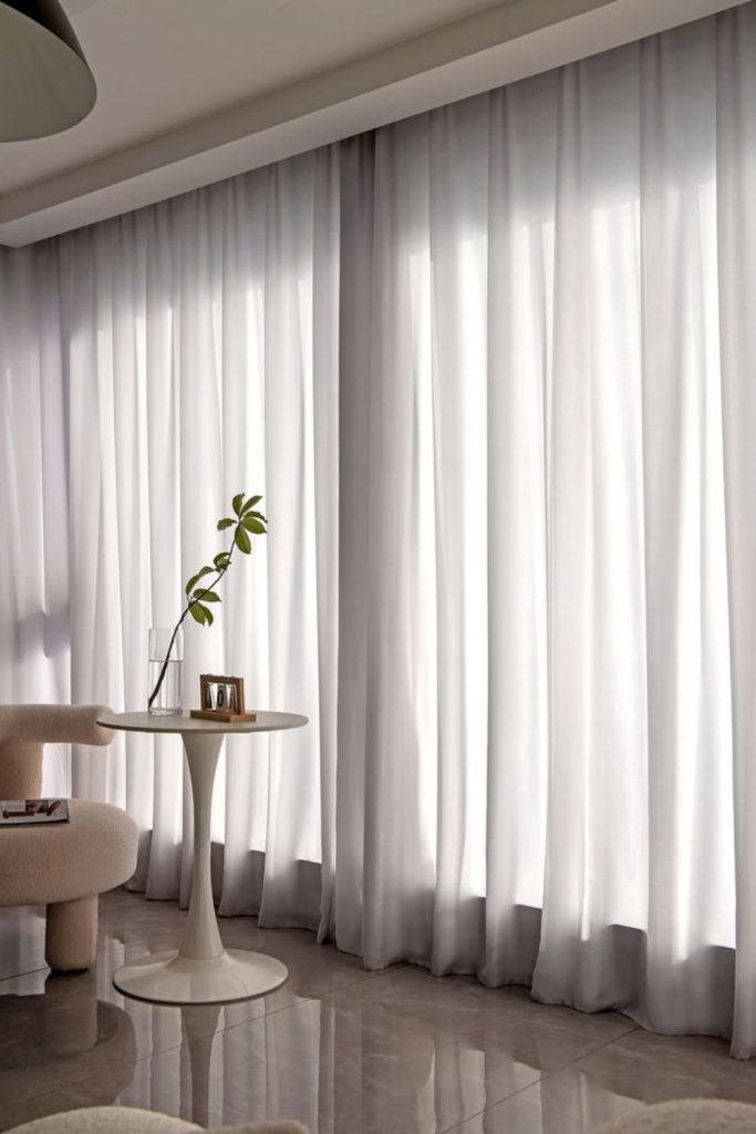 Silver sheer curtains modern misty glow