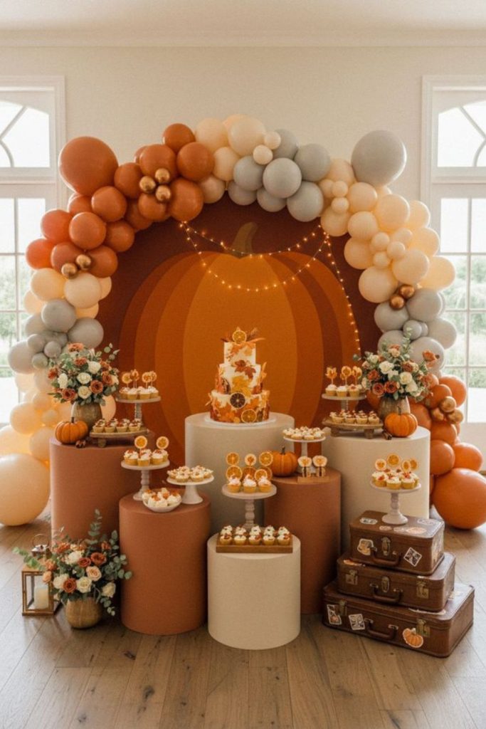 Coffee inspired warm cozy autumn shower