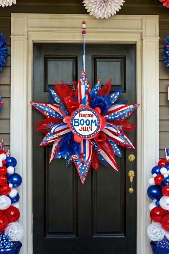 Monogram surrounded by patriotic star accents.