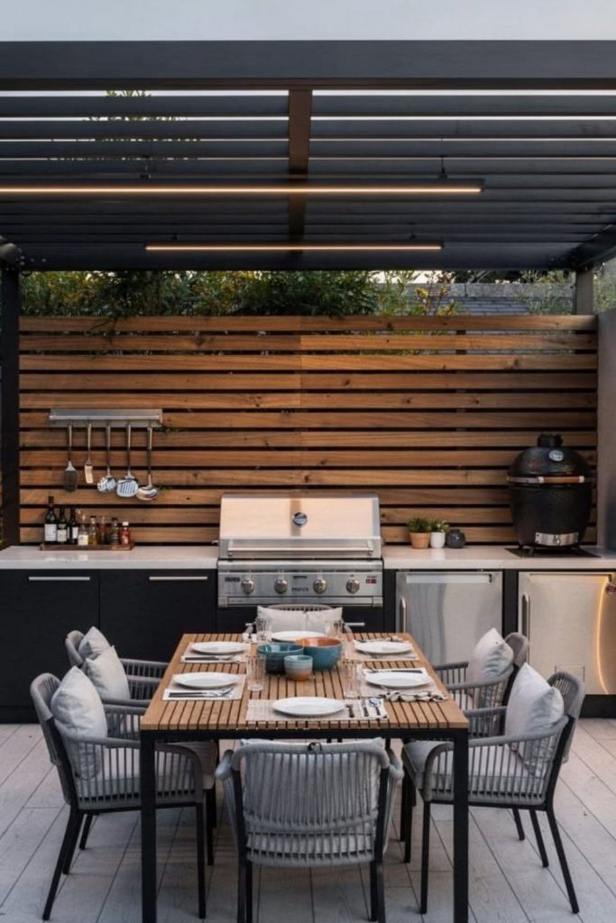Industrial train yard barbecue grill dock