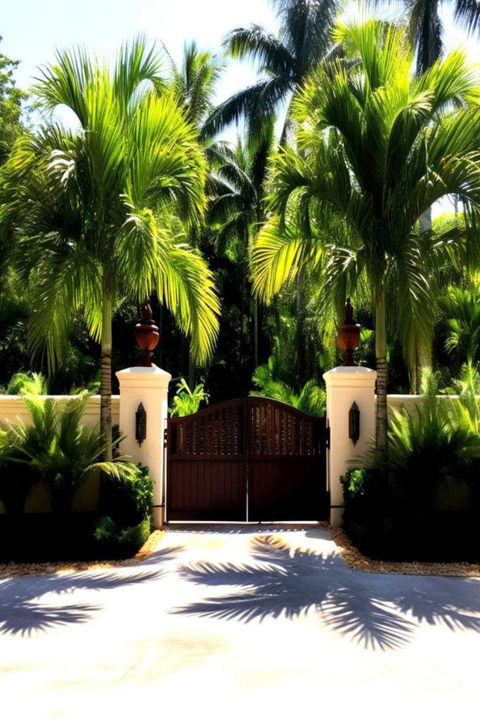 Tropical palm inspired exotic entrance gate design