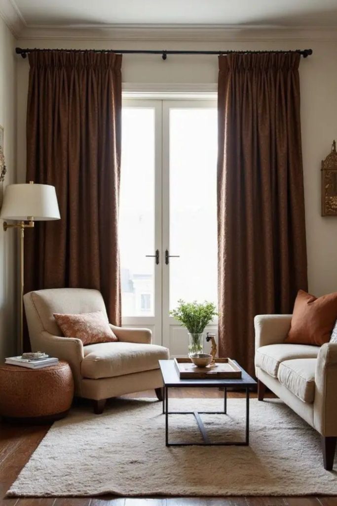 Walnut curtains classic rich heavy fabric
