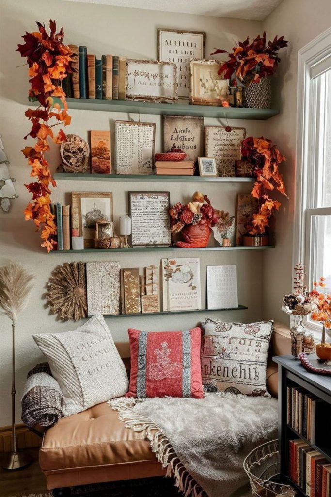 Woodland-inspired corner featuring acorn accents.
