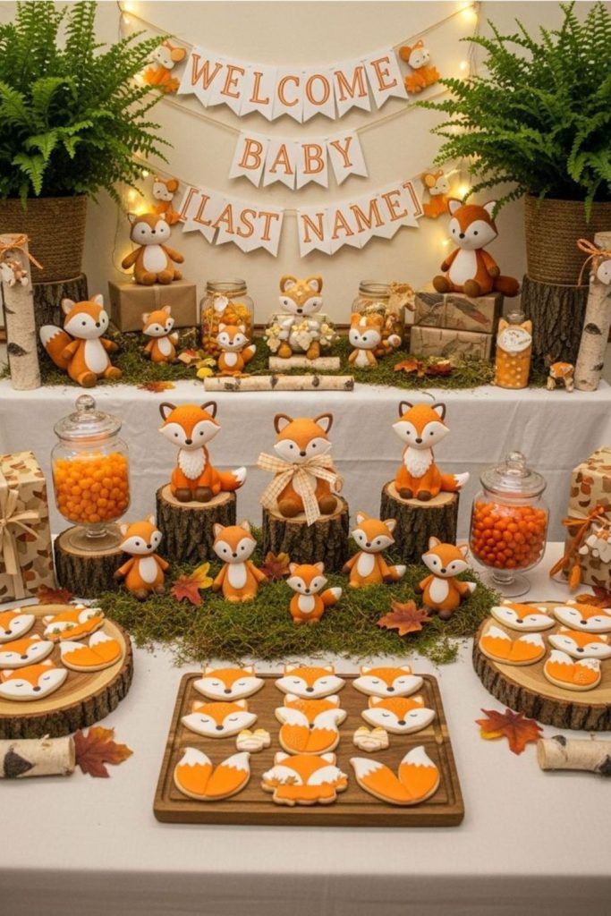 Baby shower forest whimsical nature inspired party