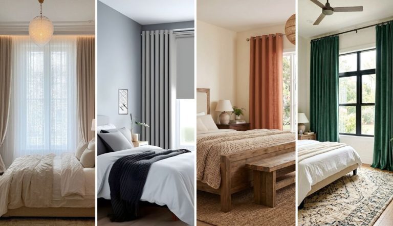 30 Beautiful Bedroom Curtains with Blinds