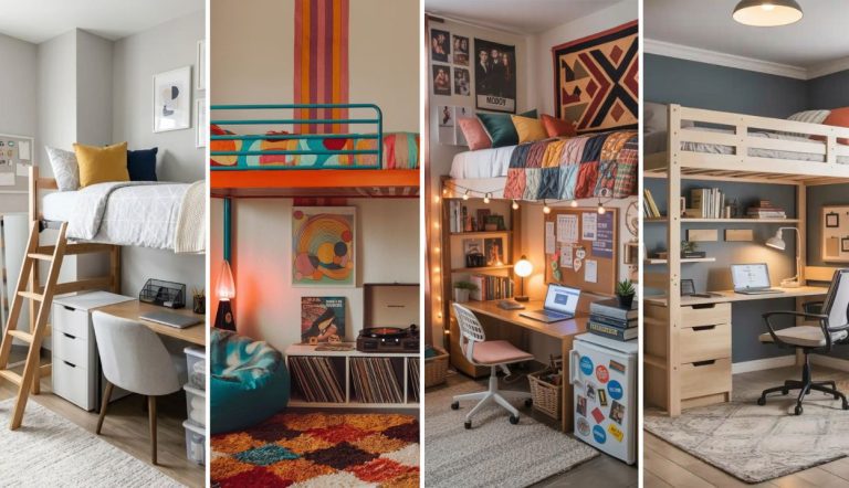 32 Lofted Bed Dorm Room Ideas