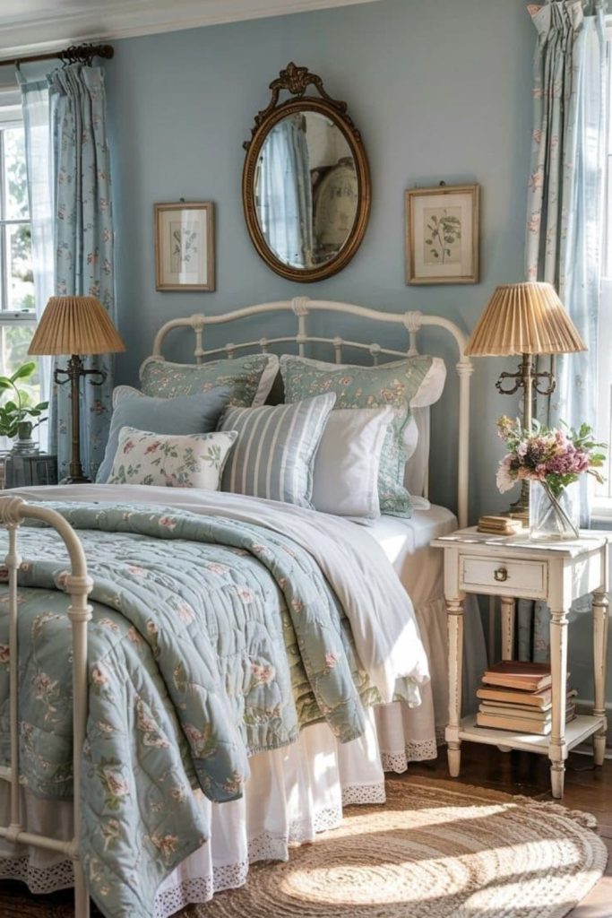 Bluebell cottage bedroom with window seat