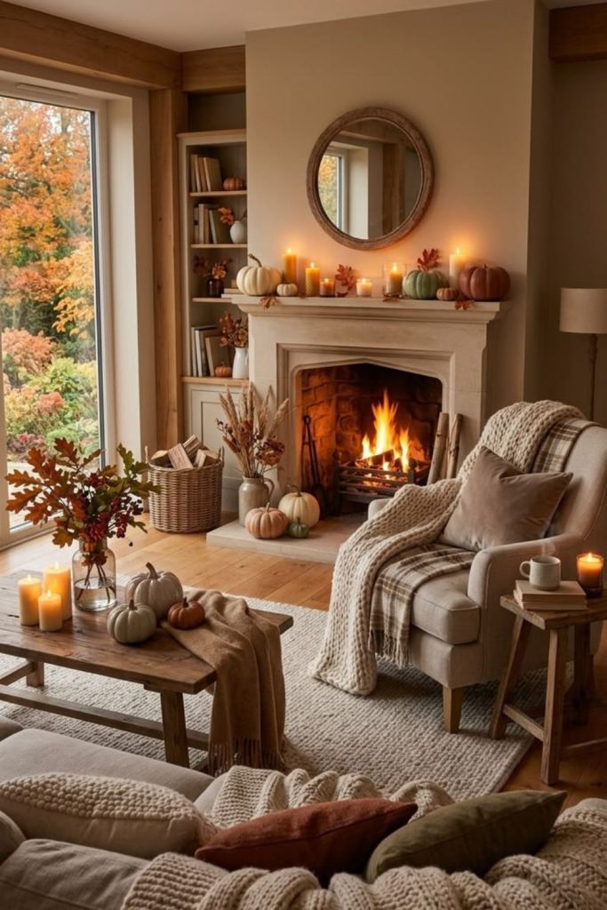 Cozy cinnamon cottage fall room.