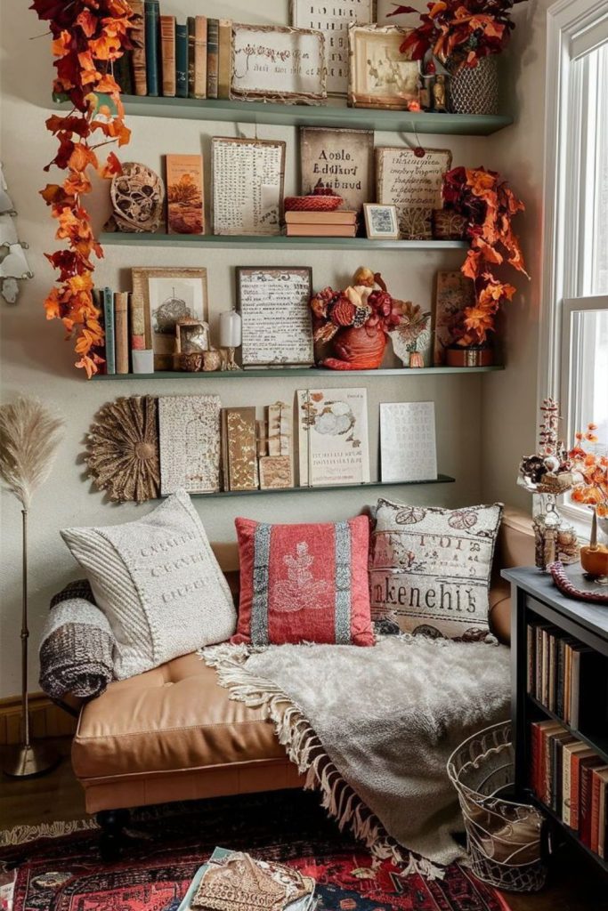 Cinnamon maple cozy fall room.