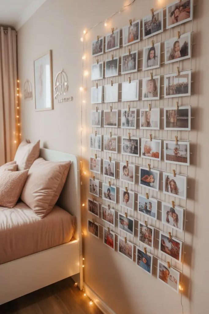 Creative collage colorful teen room décor.