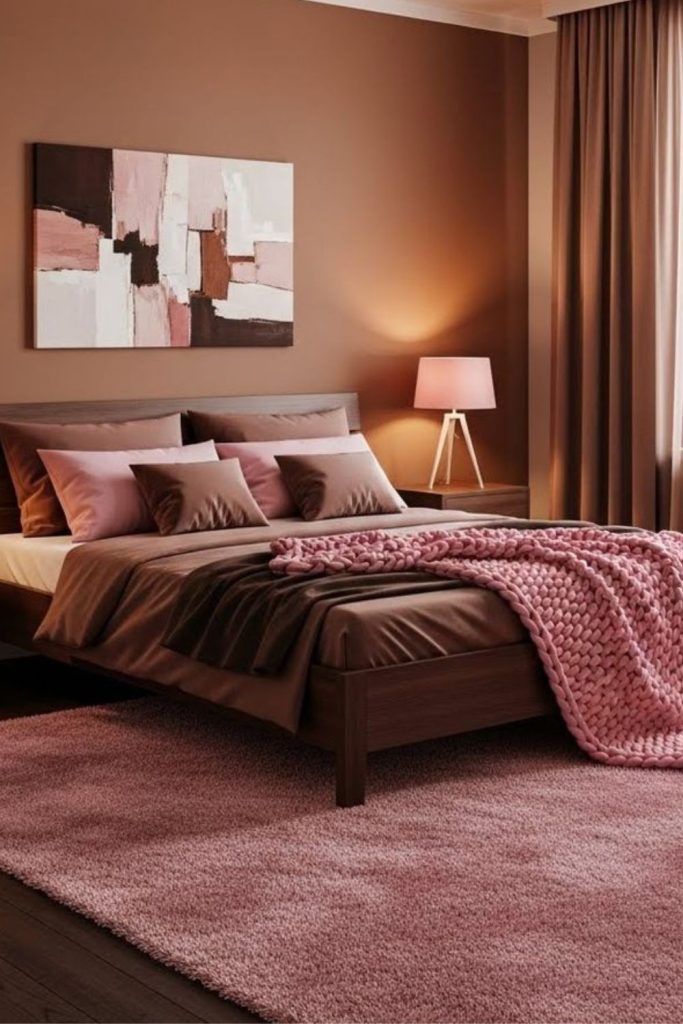 Dark brown blush bedroom drama
