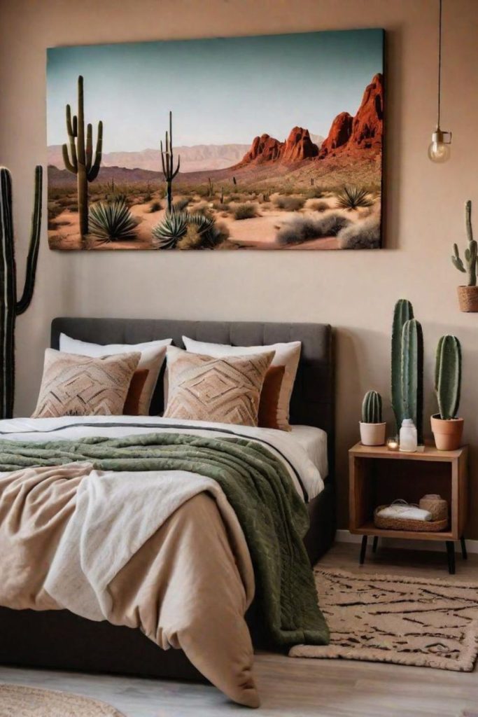 Desert modern earthy teen room style.