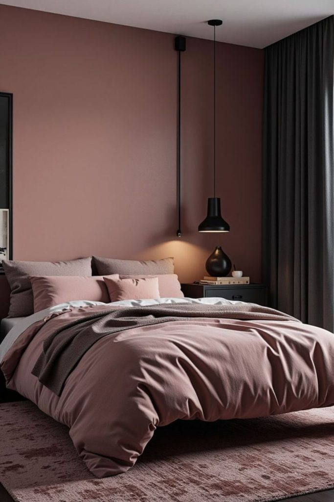 Dusty rose espresso bedroom haven