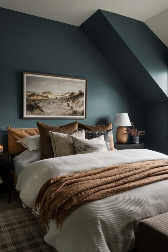 Earth tone cozy teen bedroom decor.