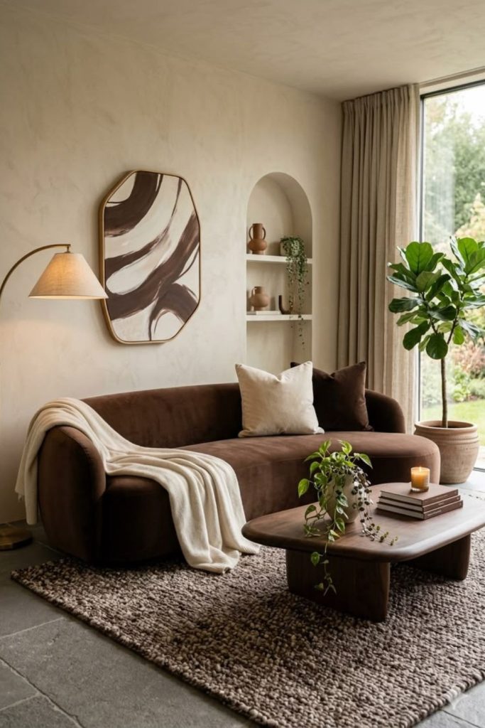 Espresso luxury autumn sitting room.