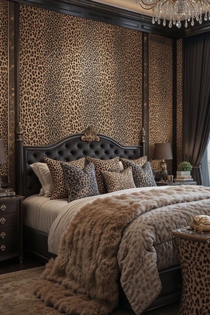 Industrial leopard loft bedroom with steel.