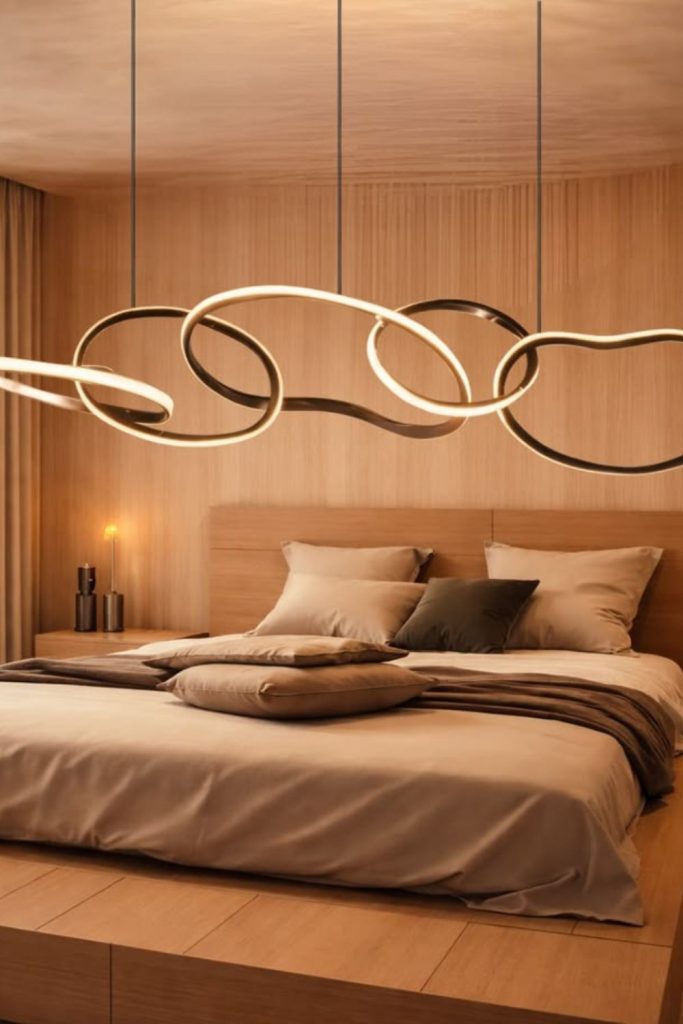Contemporary circular ring ceiling light fixture.