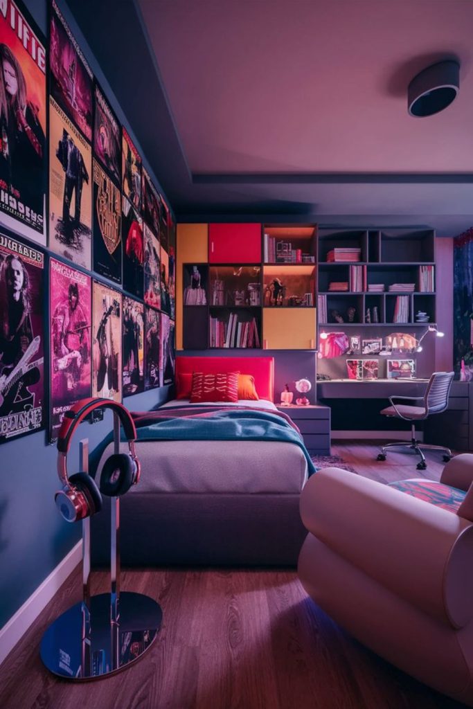 Music lover's early 2000s bedroom.