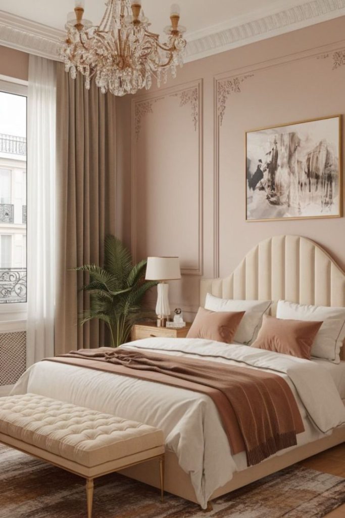 Parisian boutique-inspired elegant bed.