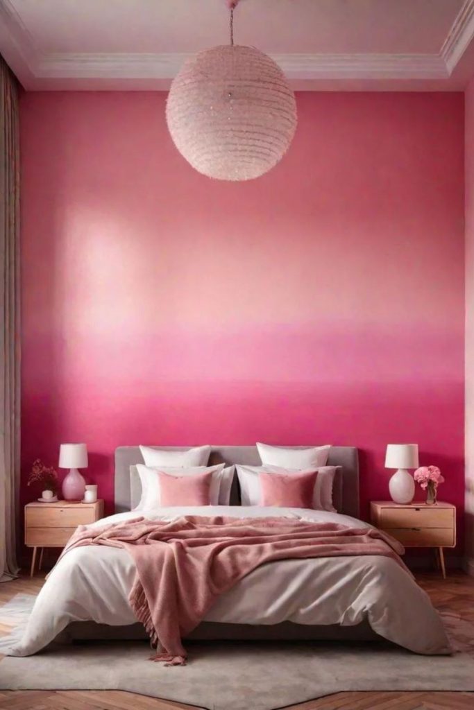 Warm pink sunset inspired bedroom.