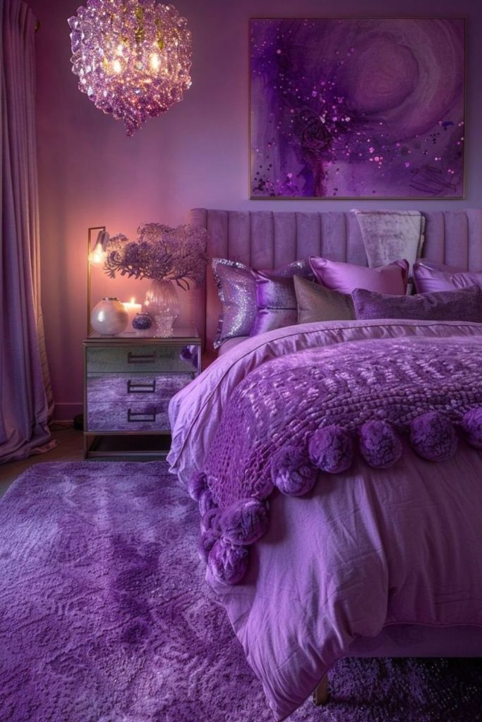 Purple pop princess inspired bedroom.