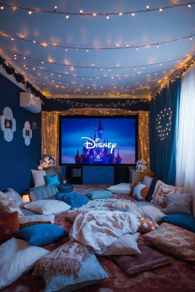 Retro sleepover inspired cosy bedroom.